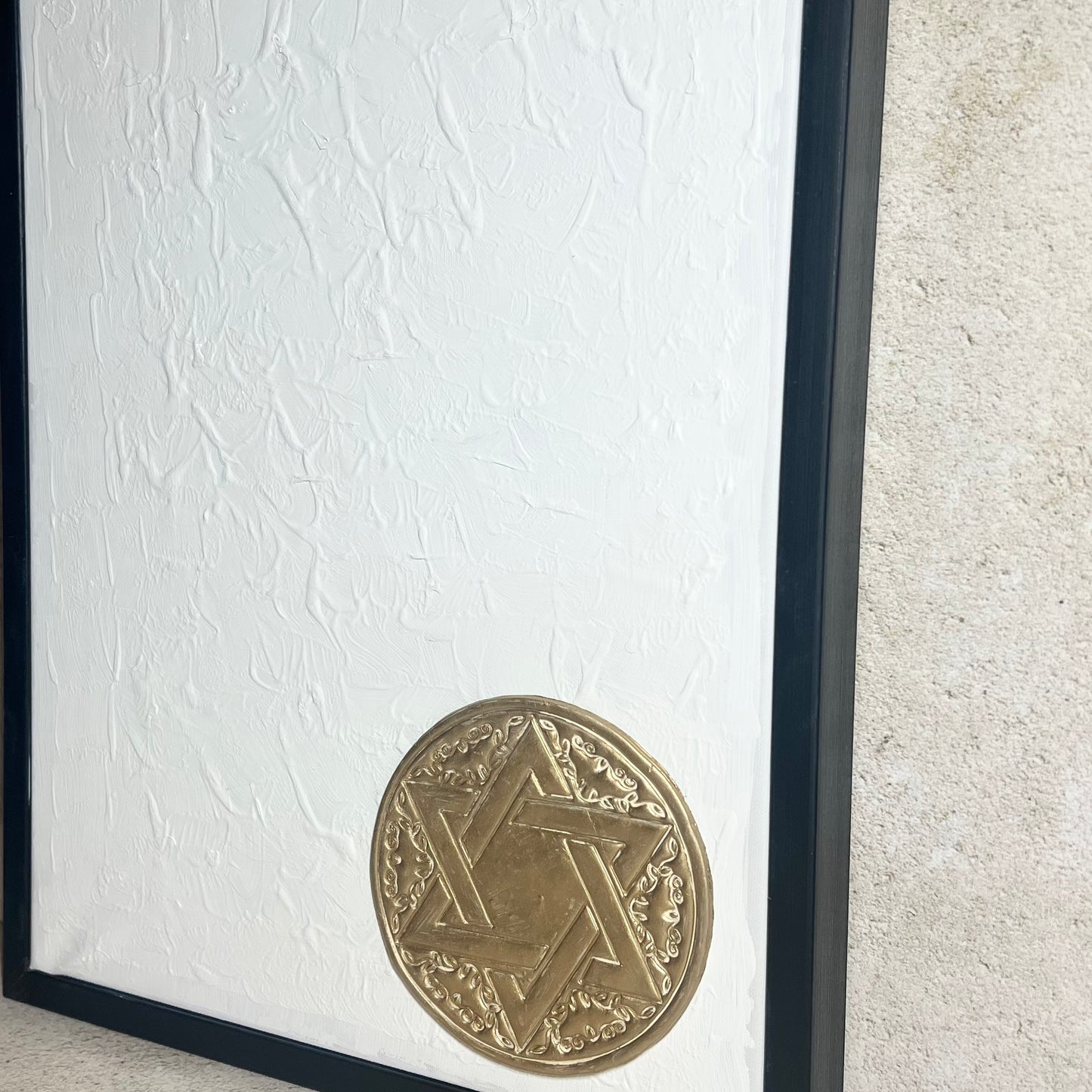 Gold Star of David Framed Wall Art