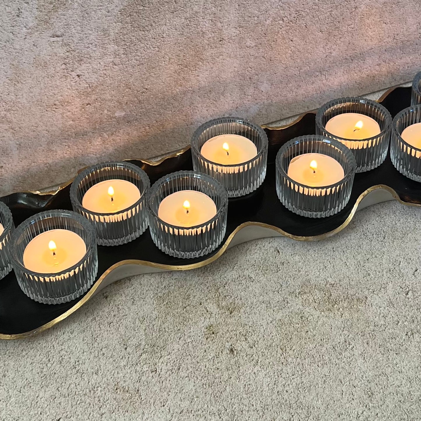 Organic Tea Light Menorah