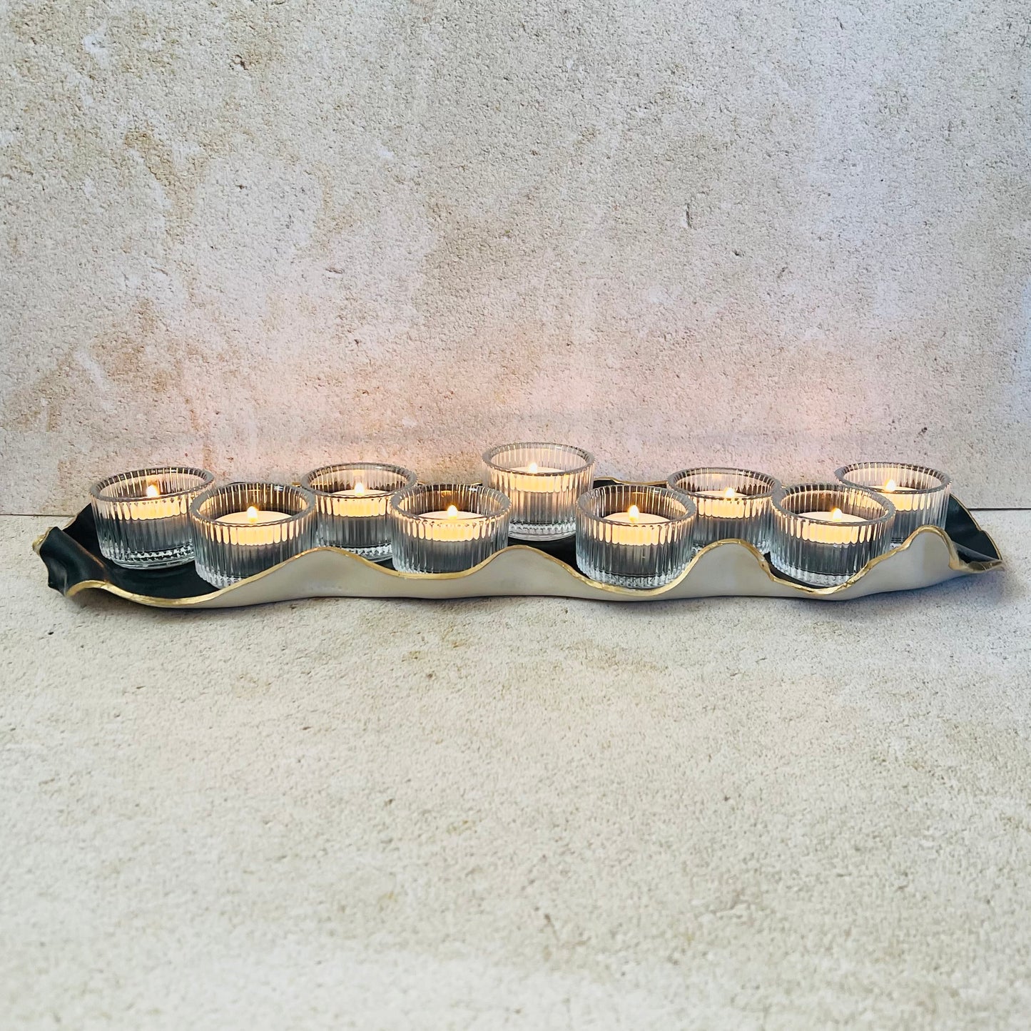 Organic Tea Light Menorah