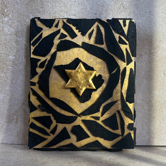24k Gold Leaf Star of David Wall Art