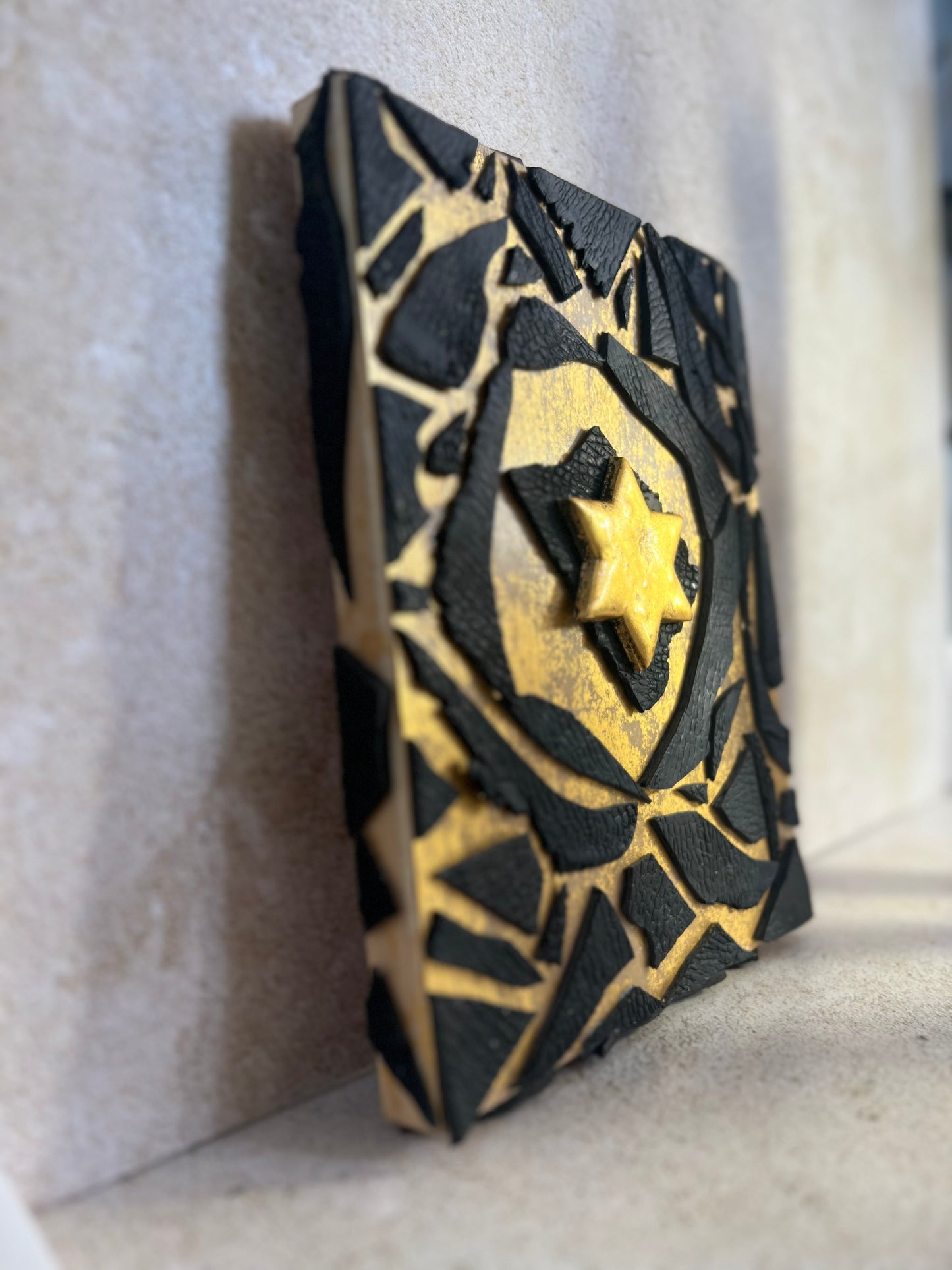 24k Gold Leaf Star of David Wall Art