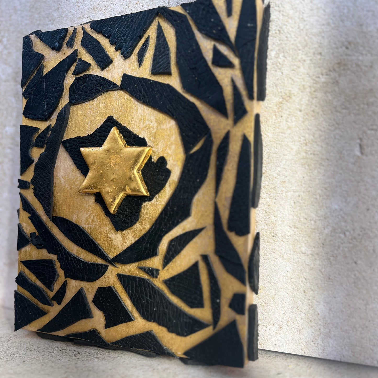 24k Gold Leaf Star of David Wall Art