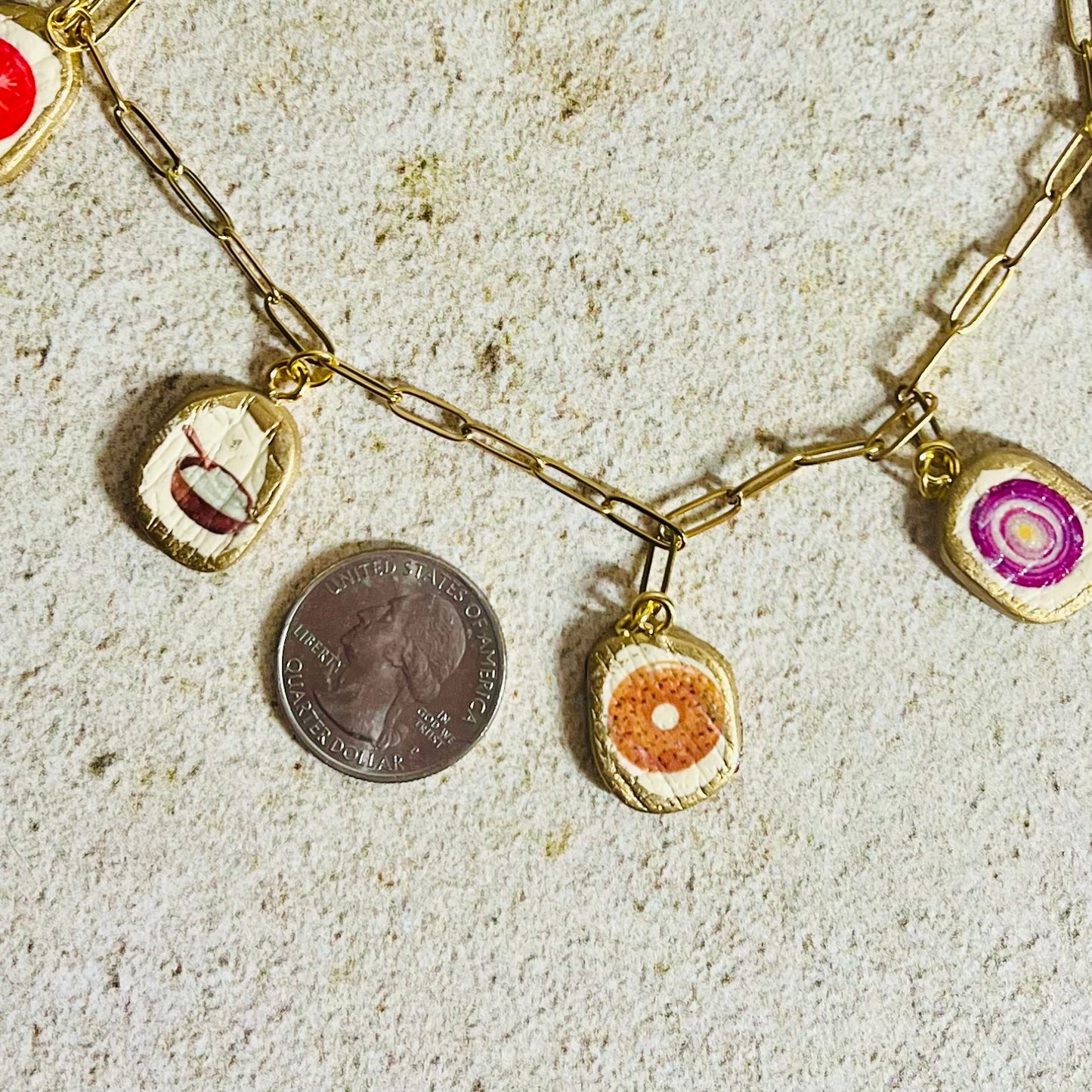 Lox Bagel Charm Necklace